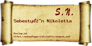 Sebestyén Nikoletta névjegykártya