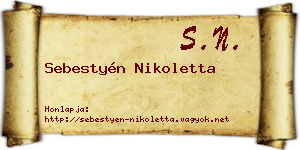 Sebestyén Nikoletta névjegykártya