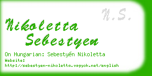 nikoletta sebestyen business card